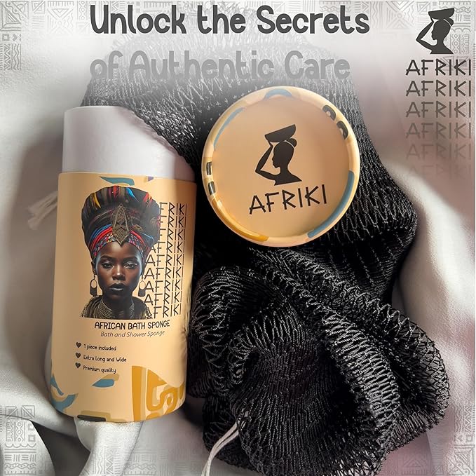AFRIKI African Net Sponge – Exfoliating Body Scrubber, All Skin Types | 45 in - Image 5