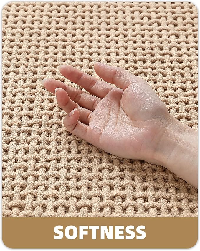 Color&Geometry Rubber Backed Waffle Bath Mat Non Slip Machine Washable Bathroom - Image 4