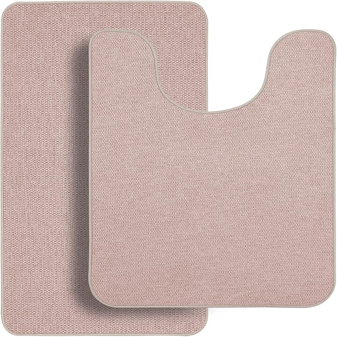 Bathroom Rugs Set 2 Pieces, Thin Bathroom Mats, Toilet Rugs, Quick Dry - Image 7