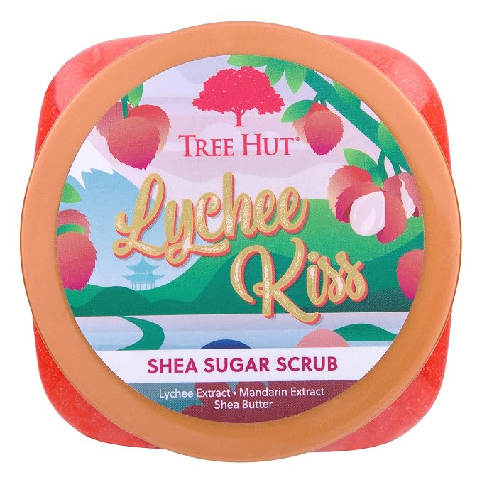 Tree Hut Lychee Kiss Shea Sugar Scrub, Exfoliating, Hydrating & Moisturizing - Image 2