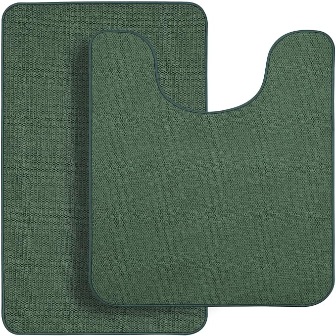 Bathroom Rugs Set 2 Pieces, Thin Bathroom Mats, Toilet Rugs, Quick Dry - Image 7