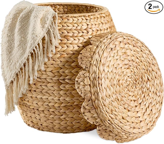 Best Choice Products Scalloped Multipurpose Hyacinth Storage Basket, Plant Décor by BestChoiceProducts