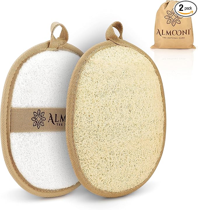 Almooni Natural Loofah Exfoliating Body Scrubber, Made by Almooni