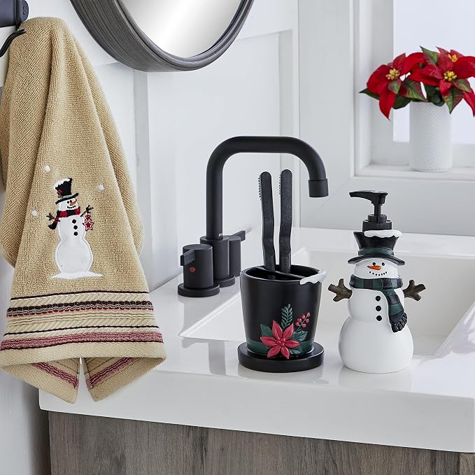 SKL Home Christmas/Winter/Gift Rustic Plaid Snowman Toothbrush Holder - Image 5