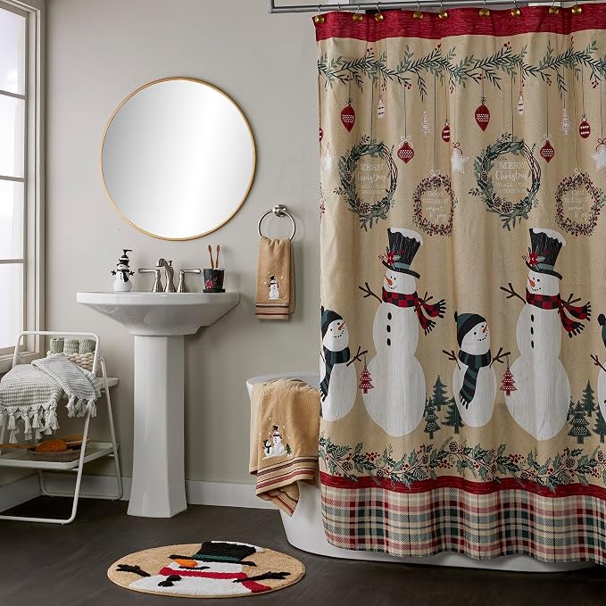 SKL Home Christmas/Winter/Gift Rustic Plaid Snowman Toothbrush Holder - Image 3
