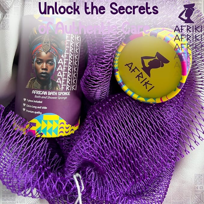 AFRIKI African Net Sponge – Exfoliating Body Scrubber, All Skin Types | 45 in - Image 5