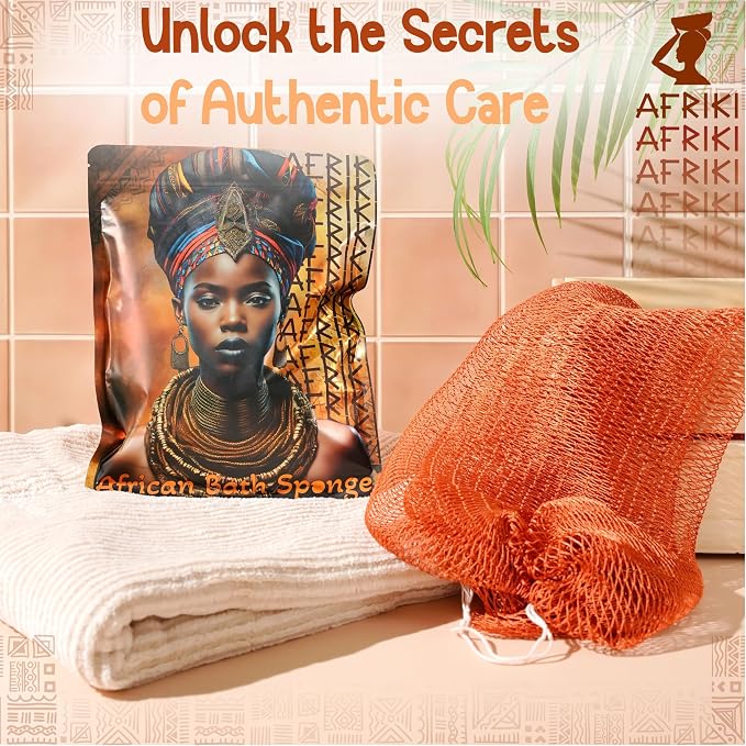 AFRIKI African Net Sponge – Exfoliating Body Scrubber, All Skin Types | 45 in - Image 4