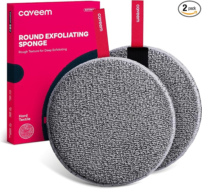Exfoliating Body Scrubber, Extra Rough Shower Exfoliator Sponge, Body by Caveem