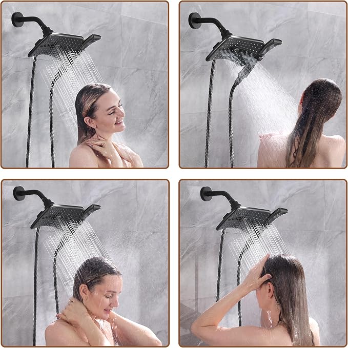 BRIGHT SHOWERS High Pressure Dual Shower Head Combo - Image 4