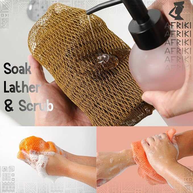 AFRIKI African Net Sponge – Exfoliating Body Scrubber, All Skin Types | 45 in - Image 6