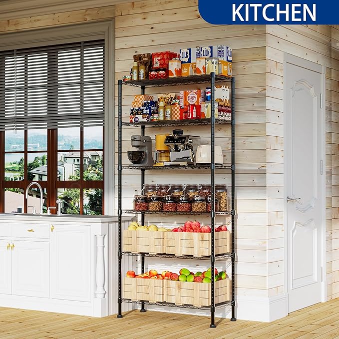 REGILLER 6-Wire Shelving Metal Storage Rack Adjustable Shelves, Standing - Image 4
