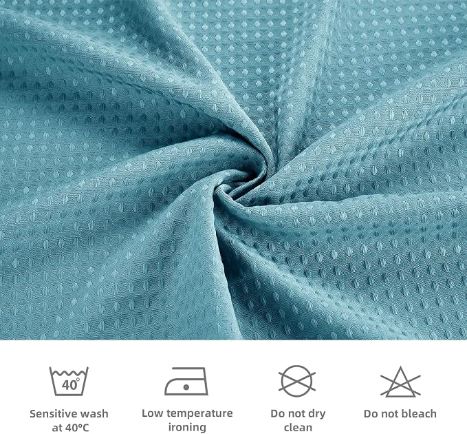 LaCyan 3 in 1 Waterproof Waffle Weave Shower Curtain and Clear Liner Set - Image 5