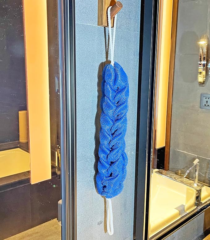 Long Stretch Back Sponge with Rope Handles Back Scrubber Bath Shower Mesh - Image 5