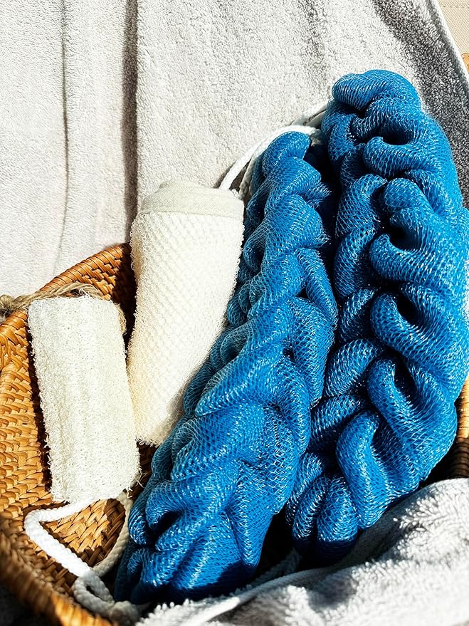 Long Stretch Back Sponge with Rope Handles Back Scrubber Bath Shower Mesh - Image 2
