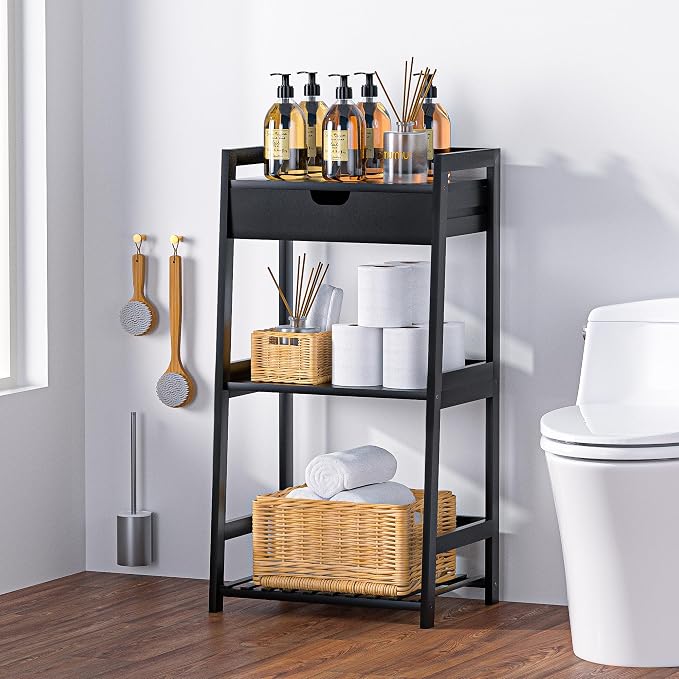 3 Tier Bamboo Bathroom Shelves - Image 2