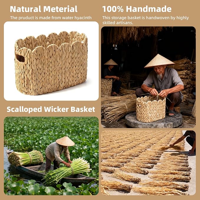 Toilet Paper Basket, 2 Packs Toilet Paper Storage Basket, Hand-Woven Wicker - Image 5