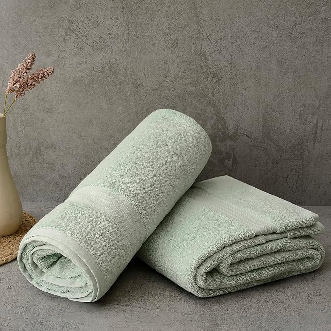 Fabdreams 100% Organic Cotton Bath Sheet Set of 2 700 GSM Oversized Towels - Image 2