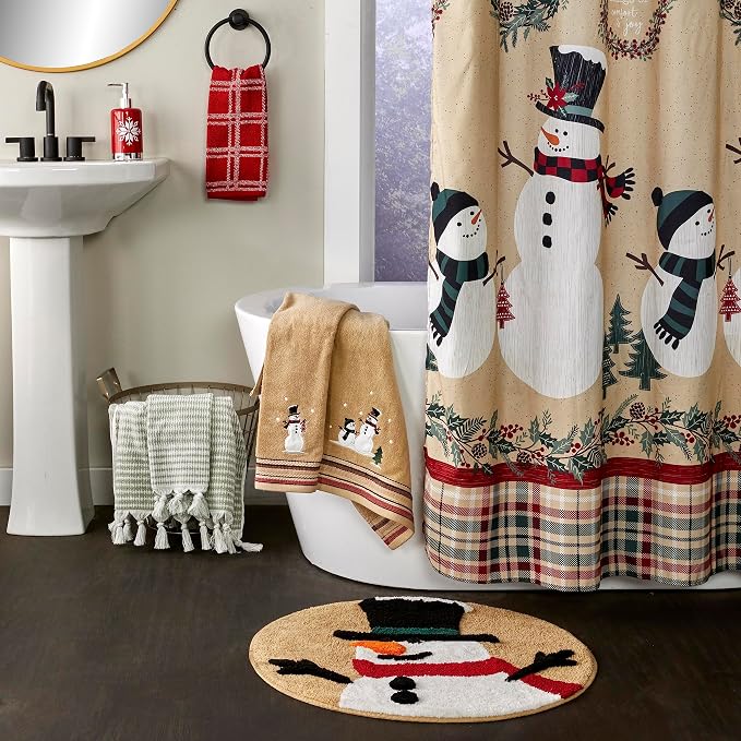 SKL Home Christmas/Winter Rustic Plaid Snowman Rug - Image 6