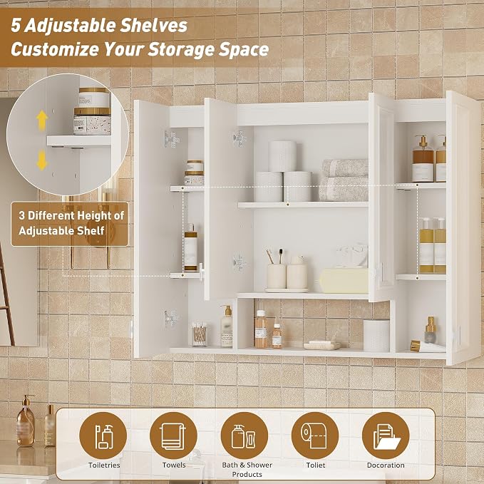 Bathroom Medicine Cabinet with Storage, Space Saver Over The Toilet - Image 3