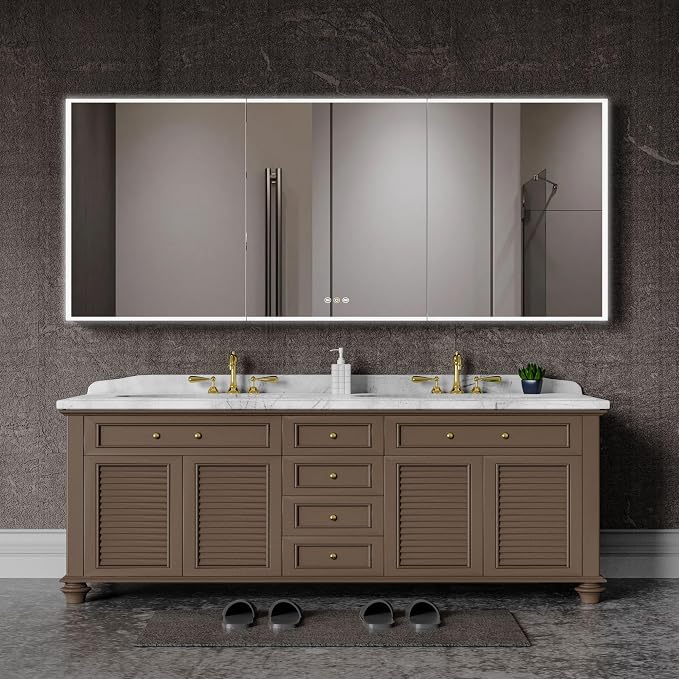 LED Medicine Cabinet Mirror, 60”W x 36”H Bathroom Medicine Cabinets - Image 4
