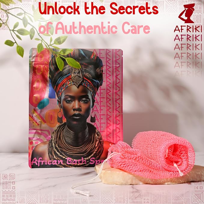 AFRIKI African Net Sponge – Exfoliating Body Scrubber, All Skin Types | 45 in - Image 4