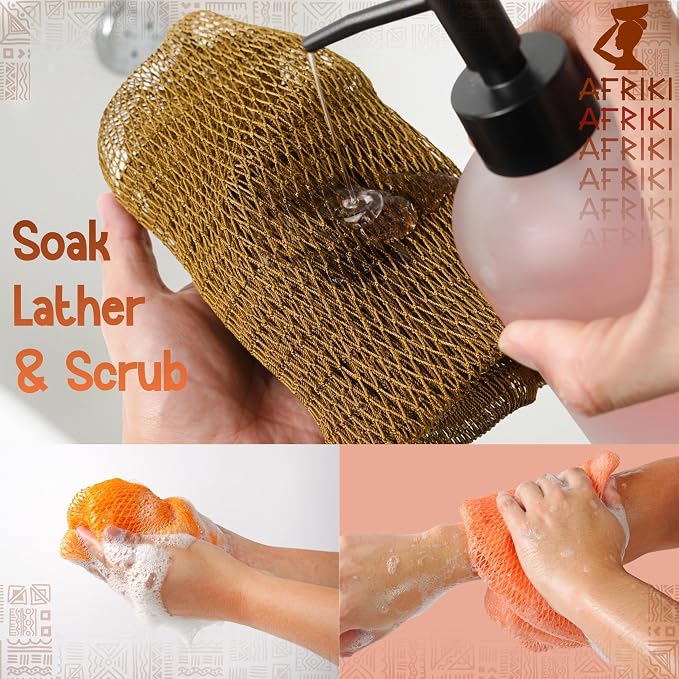 AFRIKI African Net Sponge – Exfoliating Body Scrubber, All Skin Types | 45 in - Image 5