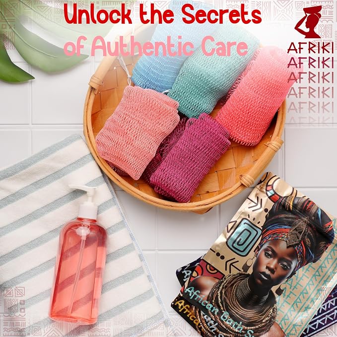 AFRIKI African Net Sponge – Exfoliating Body Scrubber, All Skin Types | 45 in - Image 5
