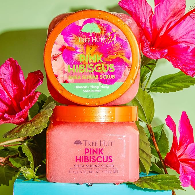 Tree Hut Pink Hibiscus Shea Sugar Scrub, Exfoliating, Hydrating & Moisturizing - Image 5