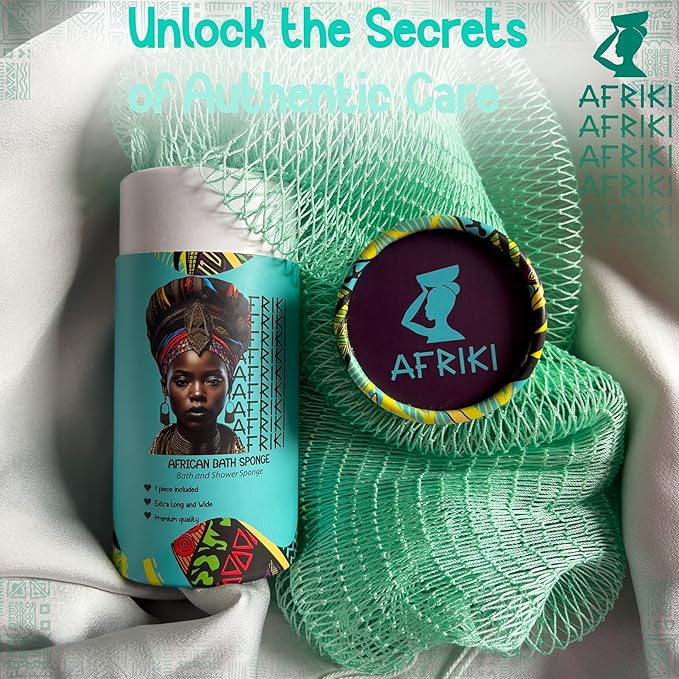 AFRIKI African Net Sponge – Exfoliating Body Scrubber, All Skin Types | 45 in - Image 6