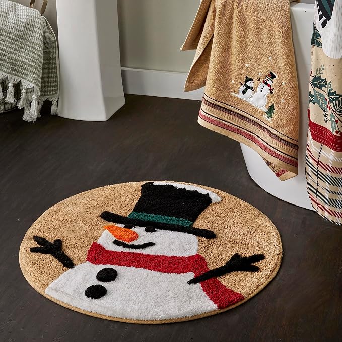 SKL Home Christmas/Winter Rustic Plaid Snowman Rug - Image 3