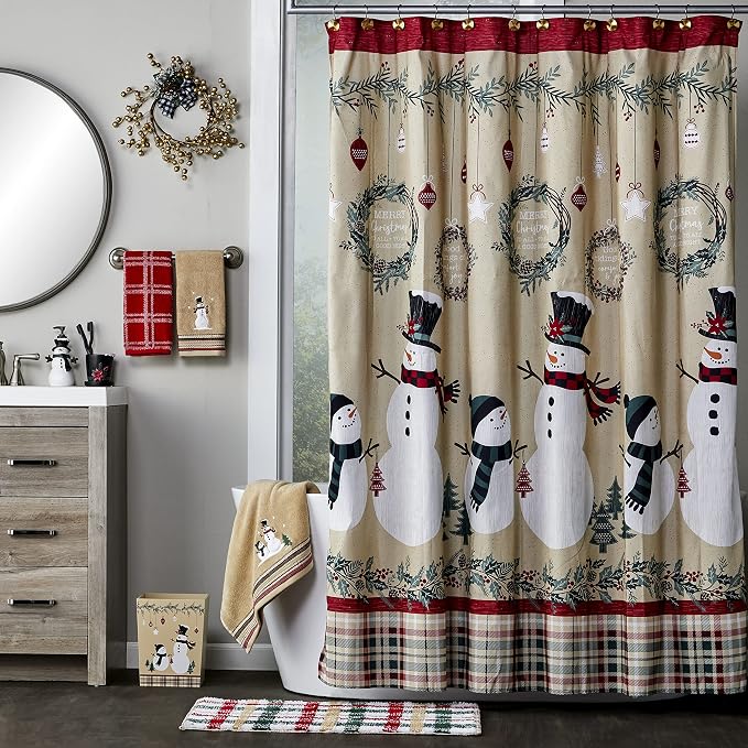 SKL Home Christmas/Winter/Gift Rustic Plaid Snowman Toothbrush Holder - Image 6